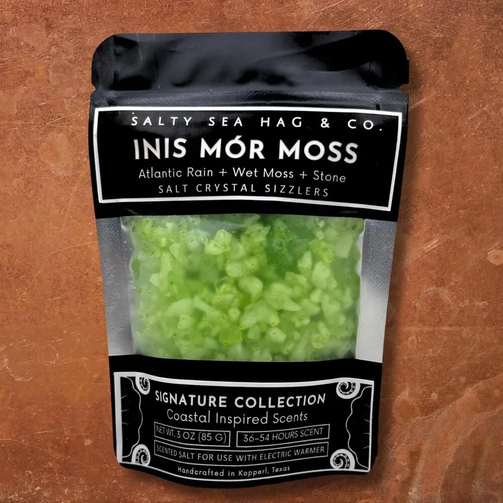 Inis Mór Moss Salt Crystal Sizzlers - Atlantic Rain + Wet Moss + Stone Scent